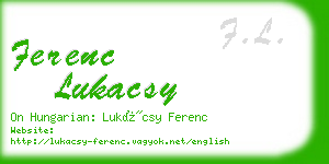 ferenc lukacsy business card